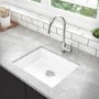 GRADE A2 - Enza Madison Single Bowl Undermount White Granite Composite Kitchen Sink