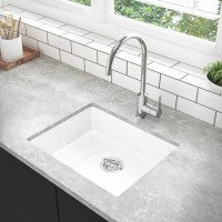 GRADE A2 - Enza Madison Single Bowl Undermount White Granite Composite Kitchen Sink GRADE A2 - Enza Madison Single Bowl Undermount White Granite Composite Kitchen Sink