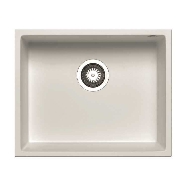 Single Bowl White Granite Undermount Kitchen Sink & Chrome Kitchen Mixer Tap - Enza Madison
