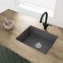 GRADE A2 - Enza Madison Single Bowl Undermount Grey Granite Composite Kitchen Sink