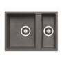 1.5 Bowl Grey Granite Undermount Kitchen Sink & Black Pull Out Kitchen Mixer Tap - Enza Madison