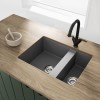GRADE A1 - 1.5 Bowl Grey Granite Composite Kitchen Sink - Enza Madison