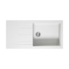 Single Bowl Inset White Granite Composite Kitchen Sink - Enza Madison