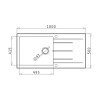 Single Bowl Inset White Granite Composite Kitchen Sink - Enza Madison