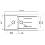 1.5 Bowl Inset Grey Composite Kitchen Sink with Reversible Drainer - Enza Madison