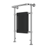 GRADE A1 - Regent Chrome and Black Heated Towel Rail - 952 x 659mm