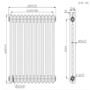 GRADE A1 - Nambi White 2 Column Horizontal Radiator - 600 x 603mm