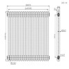 Anthracite Horizontal 2 Column Traditional Radiator 600 x 1010mm - Nambi