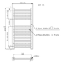 GRADE A1 - Chrome Heated Towel Rail Radiator 650 x 400mm - Dune