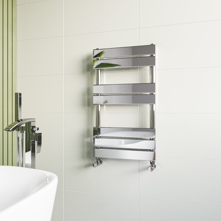 GRADE A1 - Chrome Towel Radiator 800 x 450mm - Tundra