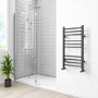 GRADE A1 - Sahara Anthracite Heated Towel Rail - 800 x 450mm