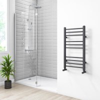 GRADE A1 - Sahara Anthracite Heated Towel Rail - 800 x 450mm