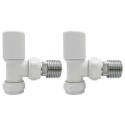 BeBa_26330 White Round Angled Radiator Valves - For Pipework Which Comes From The Wall