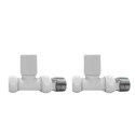BeBa_26331 White Round Straight Radiator Valves - For Pipework Which Comes From The Floor