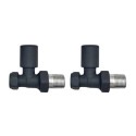 BeBa_26333 Anthracite Round Straight Radiator Valves - For Pipework Which Comes From The Floor