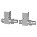 BeBa_26337 Chrome Square Straight Radiator Valves - For Pipework Which Comes From The Floor
