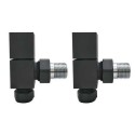 BeBa_26338 Anthracite Square Angled Radiator Valves - For Pipework Which Comes From The Wall