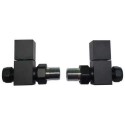 BeBa_26341 Matt Black Square Straight Radiator Valves