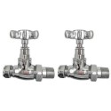 A1/BeBa_26343 ONLY OPENED - Chrome Traditional Straight Radiator Valves