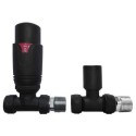 BeBa_26351 Matt Black Thermostatic Straight Radiator Valves