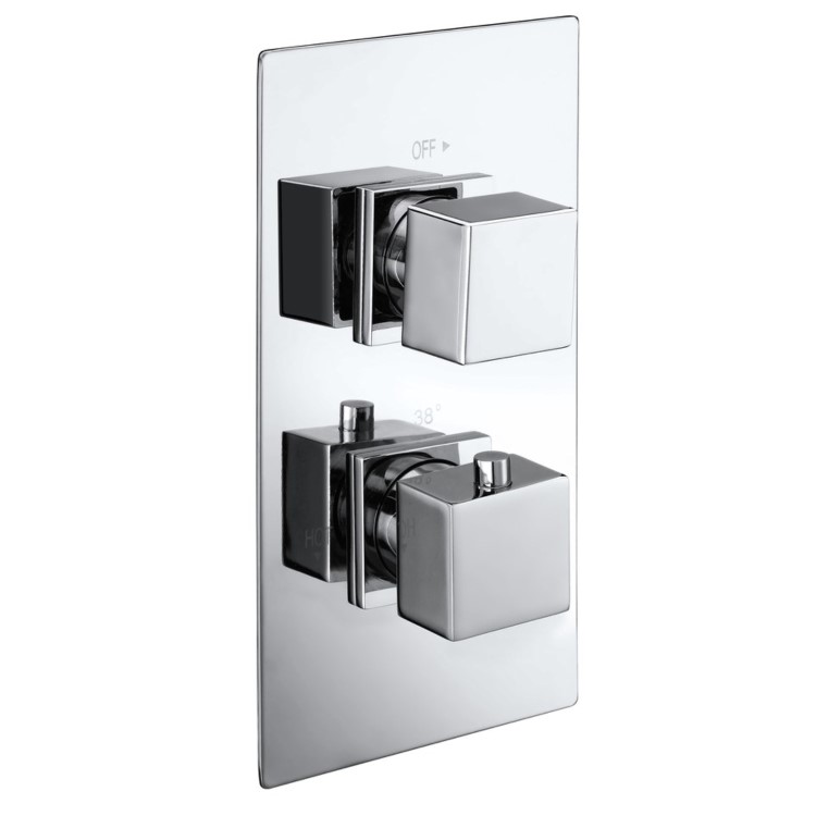 Chrome 2 Outlet Shower Bundle With Shower Head & Bath Spout - Zana
