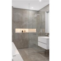 GRADE A1 - Frameless 700mm Wet Room Shower Screen with Ceiling Support Bar - Live Your Colour