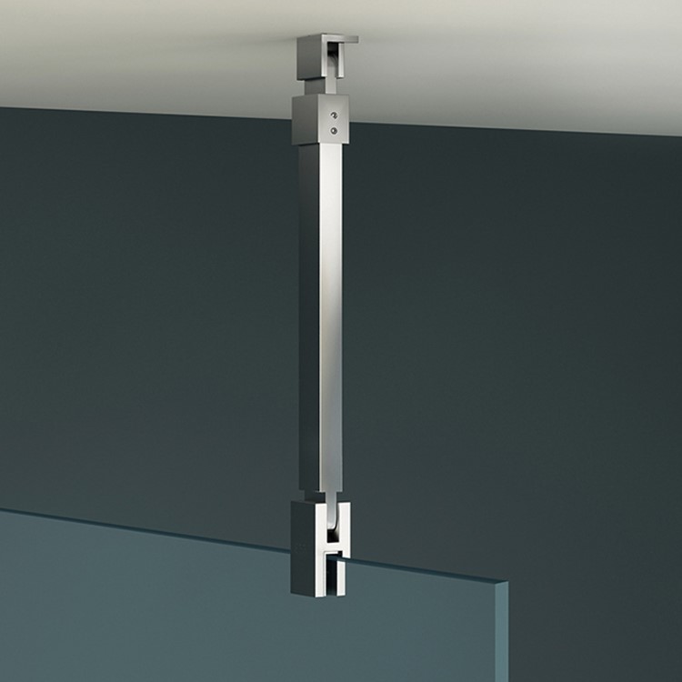 GRADE A1 - Frameless 700mm Wet Room Shower Screen with Ceiling Support Bar - Live Your Colour