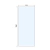 GRADE A1 - Wetroom Screen with Ceiling Bar 2000 x 845mm - 8mm Glass - Black