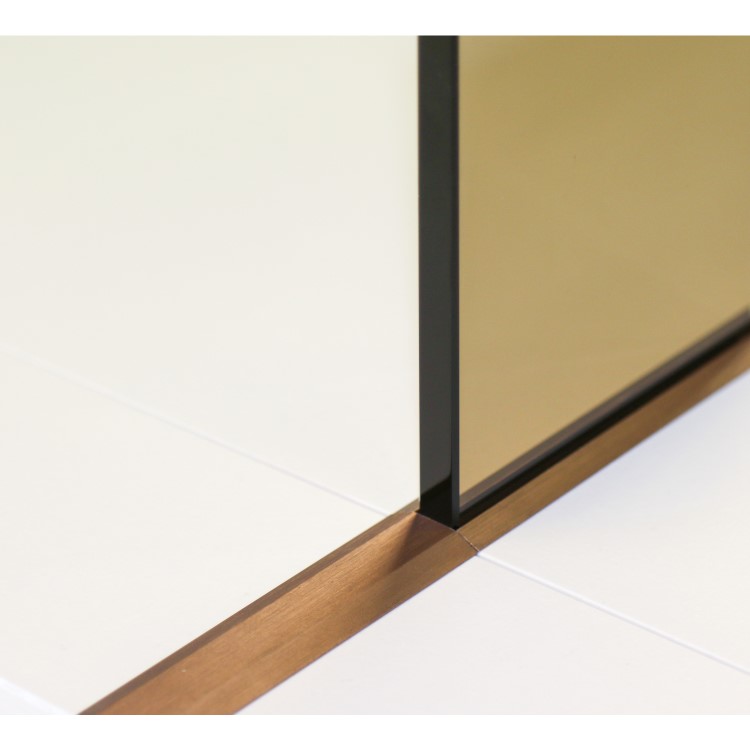GRADE A1 - Bronze Wet Room Screen with Wall Bar 2000mm x 1200mm - Live Your Colour