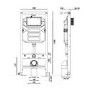 GRADE A1 - 1180mm Wall Mounted WC Frame with Dual Flush Cistern