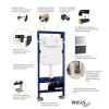 GRADE A1 - 1180mm Wall Mounted WC Frame with Dual Flush Cistern
