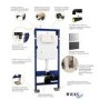 GRADE A1 - 1180mm Wall Mounted WC Frame with Dual Flush Cistern