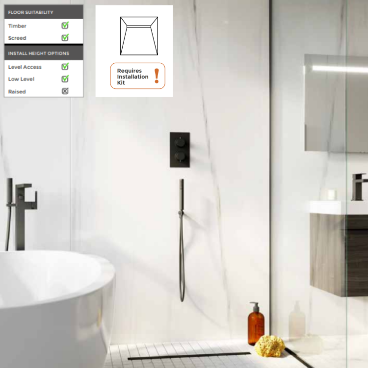 1200x900mm Wet Room Tileable Shower Tray Former 30mm with 600mm Linear End Drain – Live Your Colour