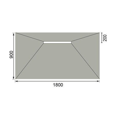 1800x900mm Rectangular Wet Room Shower Tray with 600mm Linear Offset Waste Position - Live Your Colour