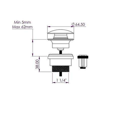 GRADE A1 - Universal Basin Waste - Brushed Bronze