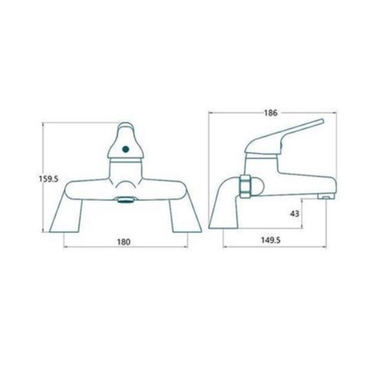 Chrome Bath Mixer Tap - Alfa