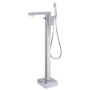 Chrome Freestanding Bath Shower Mixer Tap - Cube