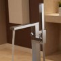 Chrome Freestanding Bath Shower Mixer Tap - Cube