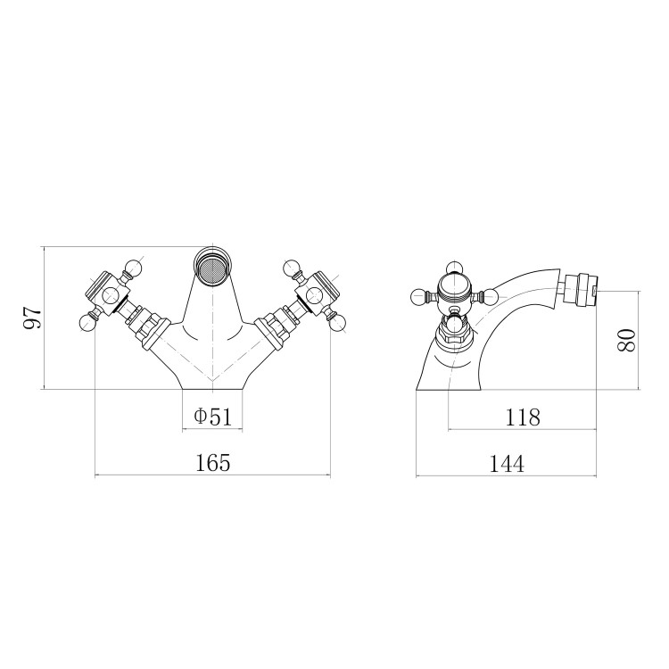 GRADE A1 - Oxford Bidet Mono Mixer Tap