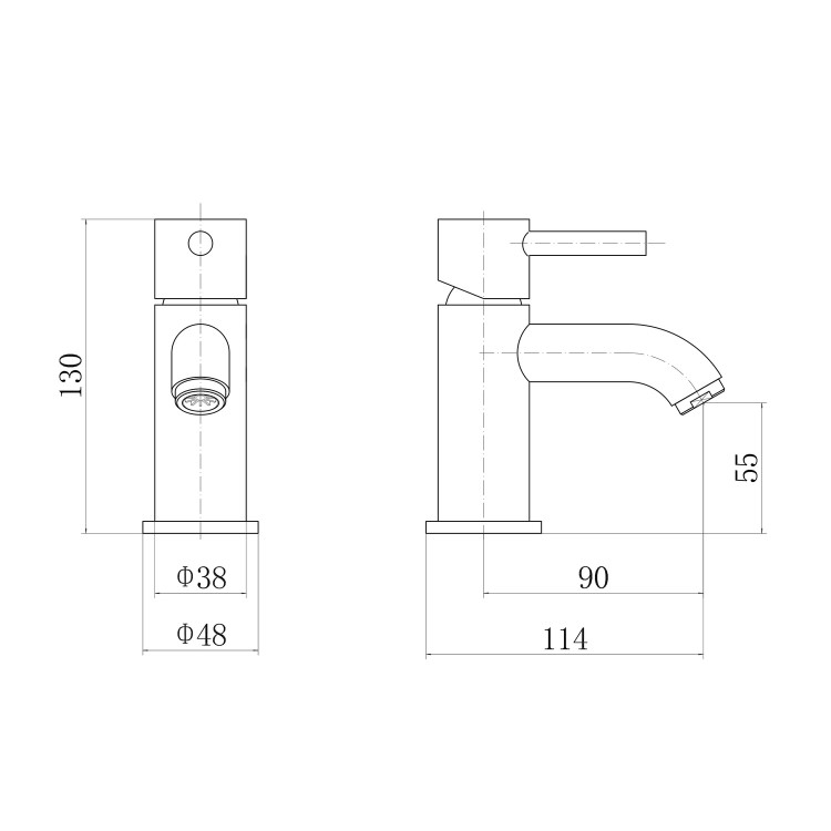 Chrome Cloakroom Mono Basin Mixer Tap - S9