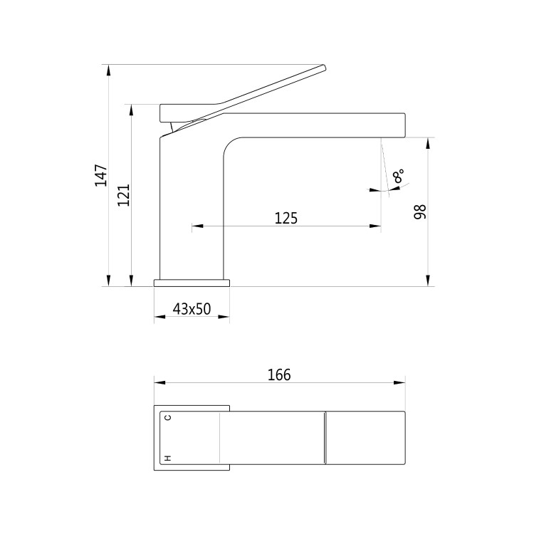 Gunmetal Mono Basin Mixer Tap - Maxton