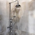 BeBa_26747 Chrome Traditional Thermostatic Mixer Shower Set with Slide Rail Kit & Hand Shower - Camden