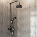 BeBa_26748 Black Traditional Thermostatic Mixer Shower Set with Slide Rail Kit & Hand Shower - Camden