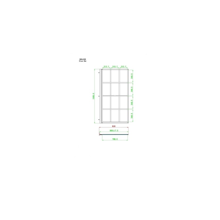 GRADE A1 - Nova Black Grid Bath Shower Screen 800mm - Right Hand 