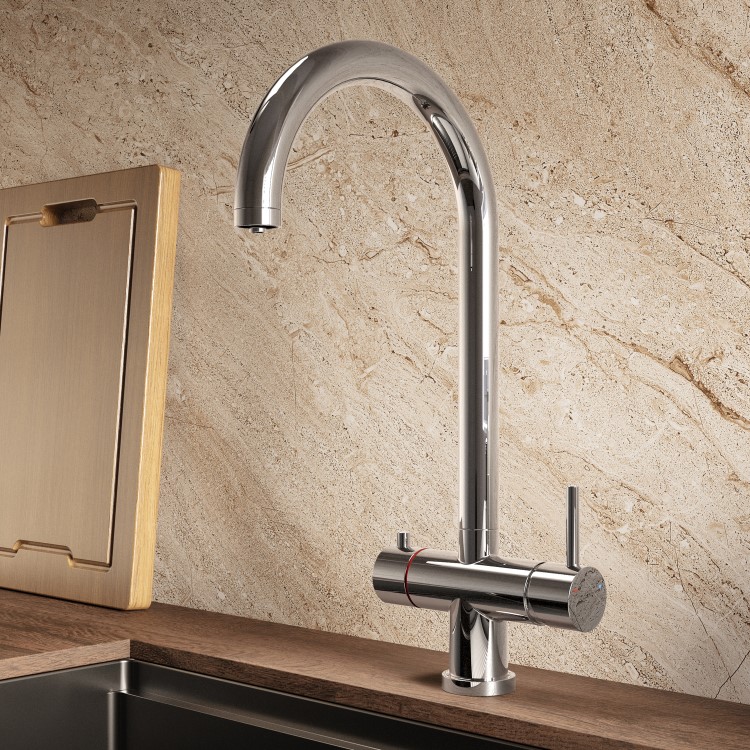 Chrome 3 in 1 Instant Boiling Hot Kitchen Mixer Tap with 2.4L Boiler - Pronto Vesta