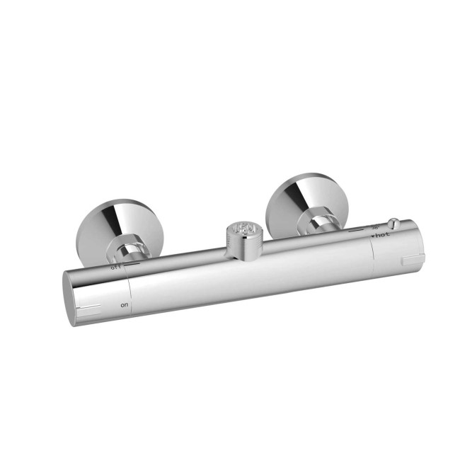 GRADE A1 - Flow thermostatic round bar shower valve - top outlet