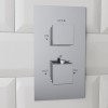 Chrome 1 Outlet Concealed Thermostatic Shower Valve with Dual Control - Cube