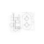 ONLY OPENED - Flow round twin shower valve - 1 outlet