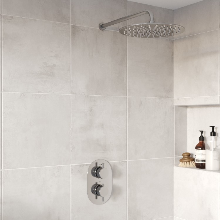 ONLY OPENED - Flow round twin shower valve - 1 outlet