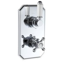 Chrome Traditional 1 Outlet Concealed Thermostatic Concealed Shower Valve with Dual Control - Cambridge Chrome Traditional 1 Outlet Concealed Thermostatic Concealed Shower Valve with Dual Control - Cambridge